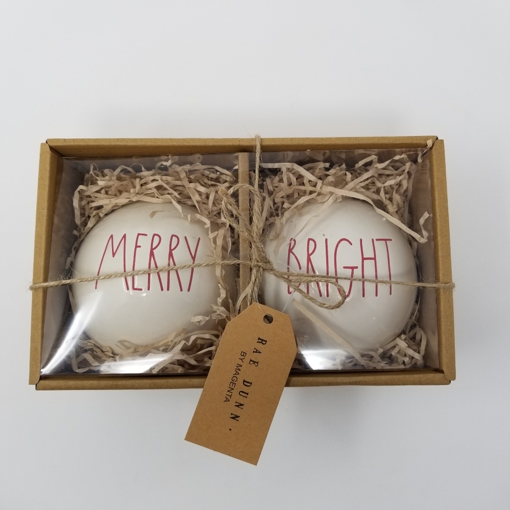 RAE DUNN Merry and Bright Christmas Ornaments